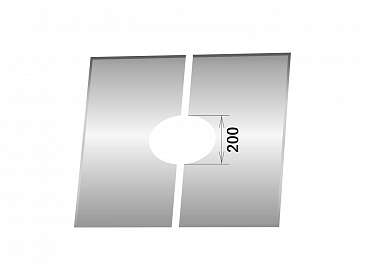 Фланец разрезной для дымохода 0°-45° Ø200, нержавеющая сталь