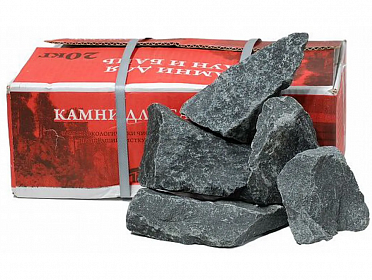 Габбро-диабаз колотый камни для бани (70-150 мм), 20 кг
